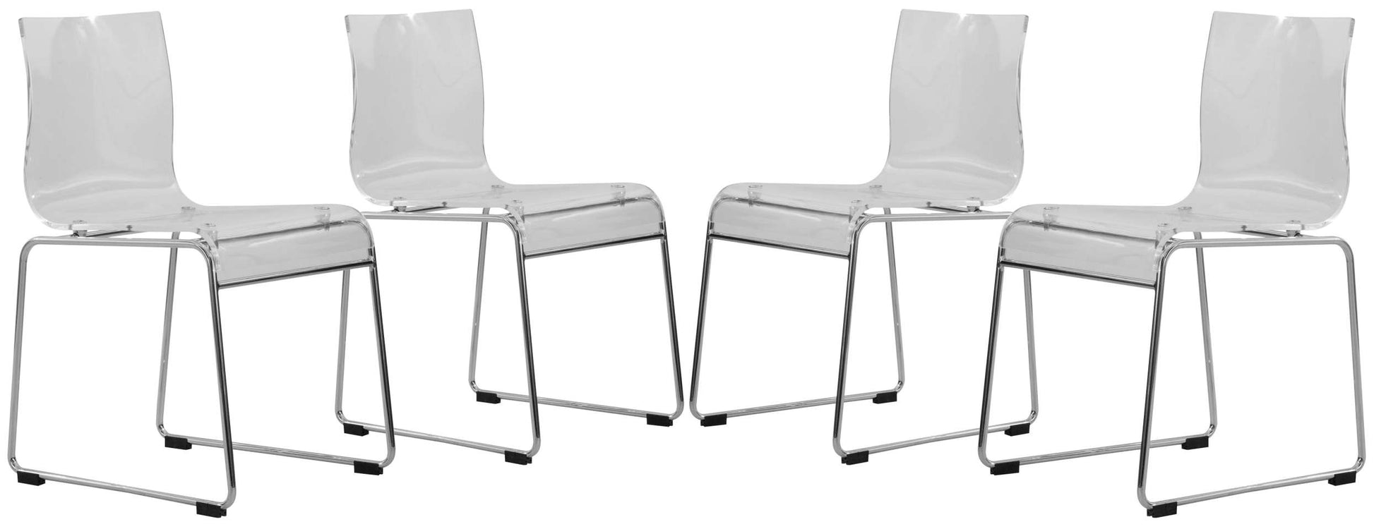 LeisureMod Lima Modern Acrylic Chair, Set of 4 | Side Chairs | Modishstore