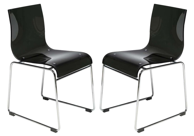 LeisureMod Lima Modern Acrylic Chair, Set of 2 | Side Chairs | Modishstore - 2