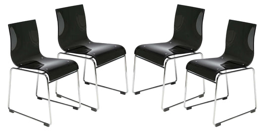 LeisureMod Lima Modern Acrylic Chair, Set of 4 | Side Chairs | Modishstore