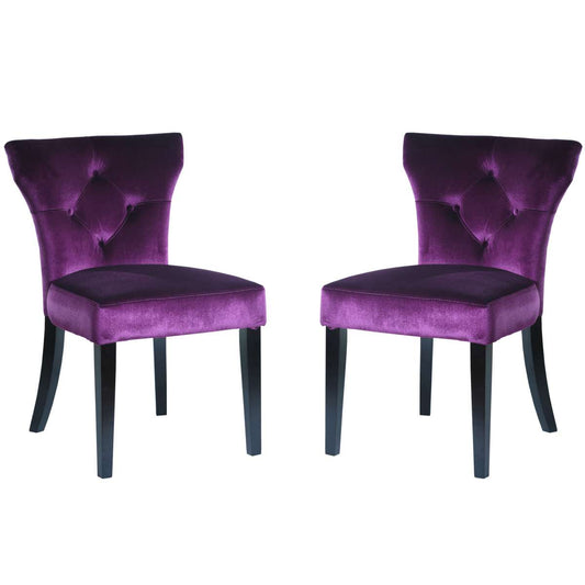 Elise Side Chair in Purple Velvet - Set of 2 By Armen Living | Side Chairs |  Modishstore 