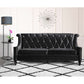 Barrister Sofa In Black Velvet With Crystal Buttons By Armen Living | Sofas |  Modishstore 