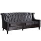 Barrister Sofa In Black Velvet With Crystal Buttons By Armen Living | Sofas |  Modishstore  - 2
