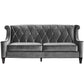 Barrister Sofa In Gray Velvet With Black Piping By Armen Living | Sofas |  Modishstore  - 3