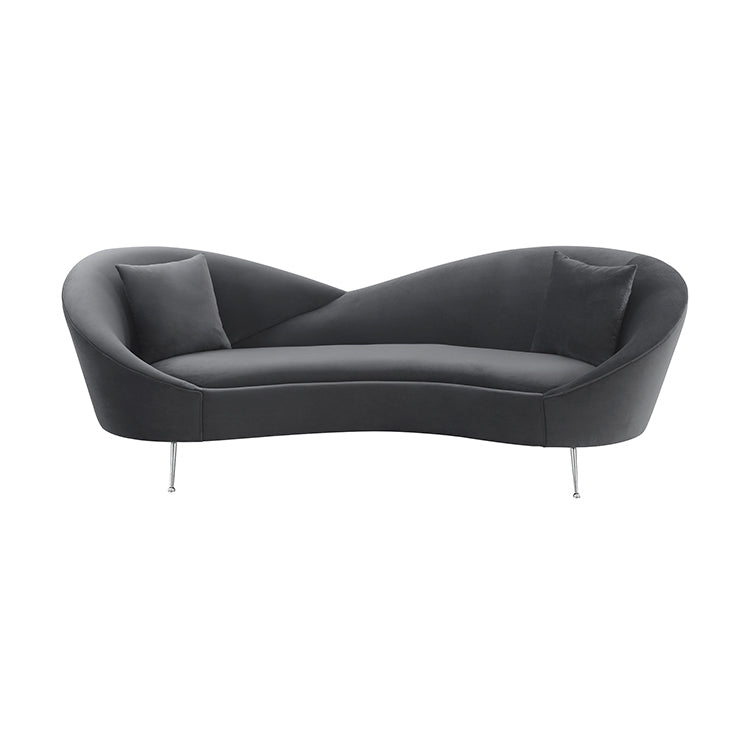 Anabella Gray Fabric Upholstered Sofa with Silver Legs By Armen Living | Sofas |  Modishstore  - 5