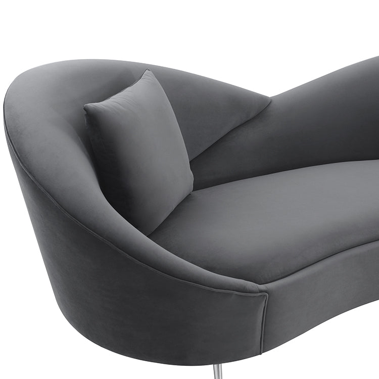 Anabella Gray Fabric Upholstered Sofa with Silver Legs By Armen Living | Sofas |  Modishstore  - 3