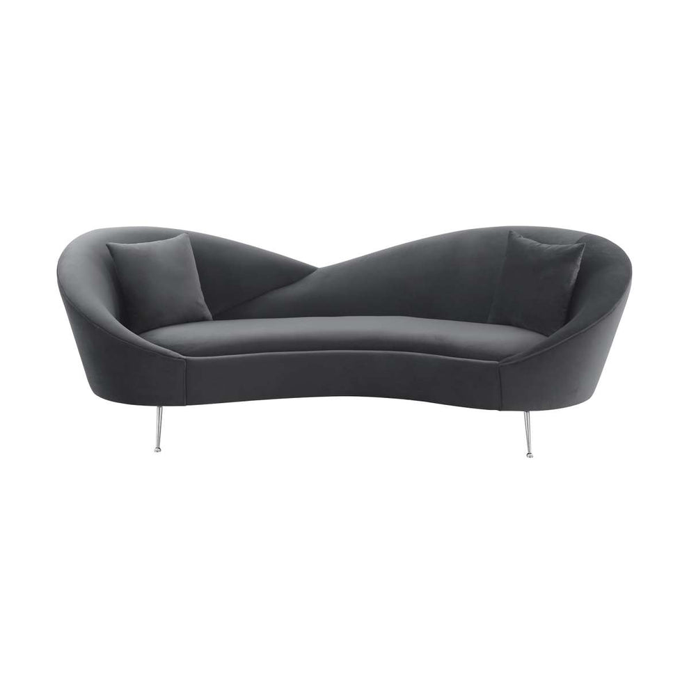 Anabella Gray Fabric Upholstered Sofa with Silver Legs By Armen Living | Sofas |  Modishstore  - 2