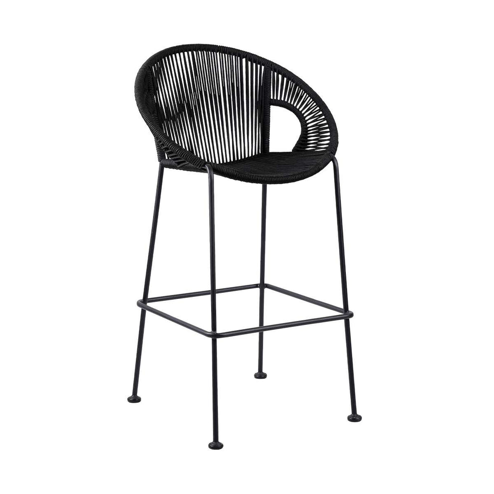 Acapulco 26" Indoor Outdoor Steel Bar Stool with Black Rope By Armen Living | Counter Stools |  Modishstore  - 2