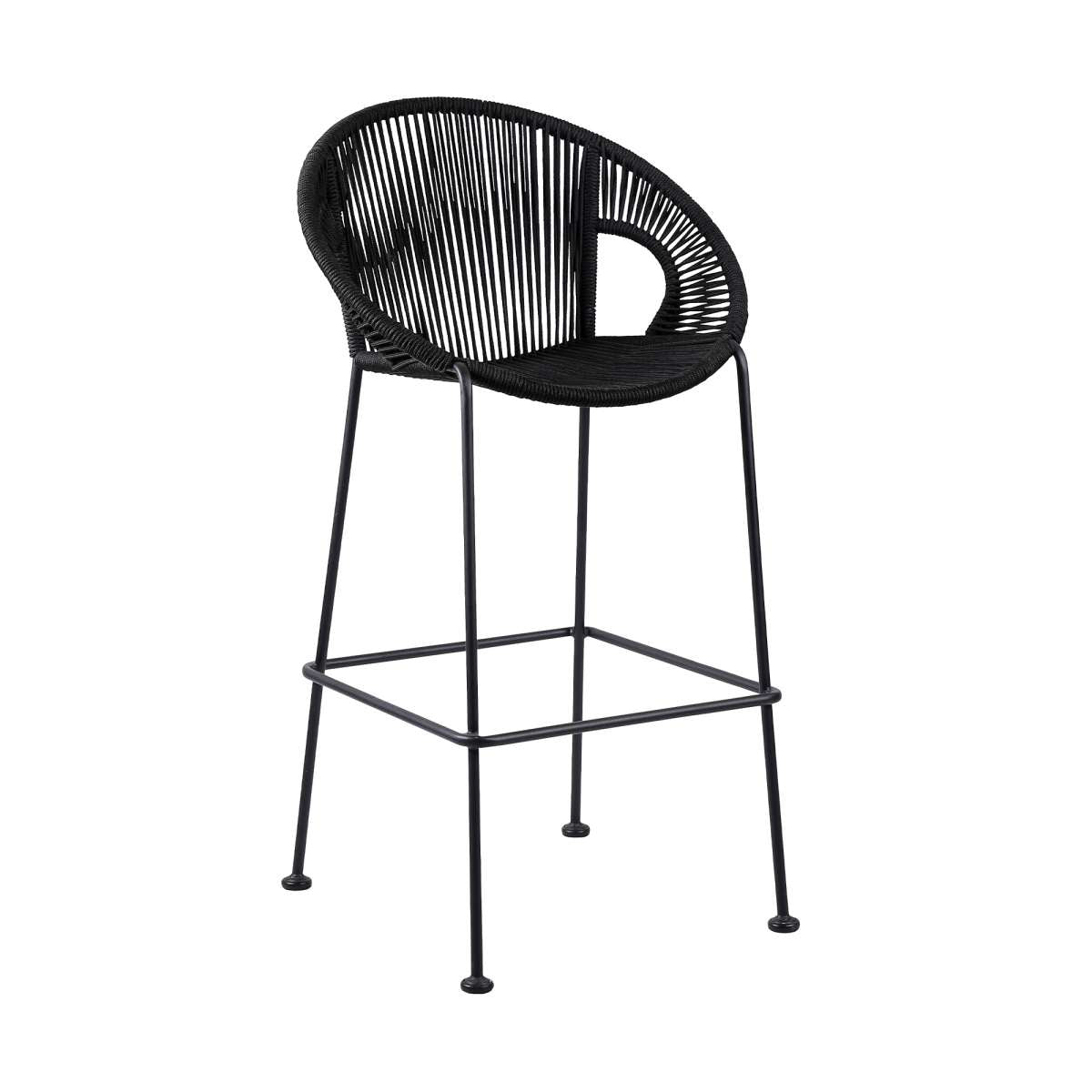 Acapulco 30" Indoor Outdoor Steel Bar Stool with Black Rope By Armen Living | Bar Stools |  Modishstore  - 2