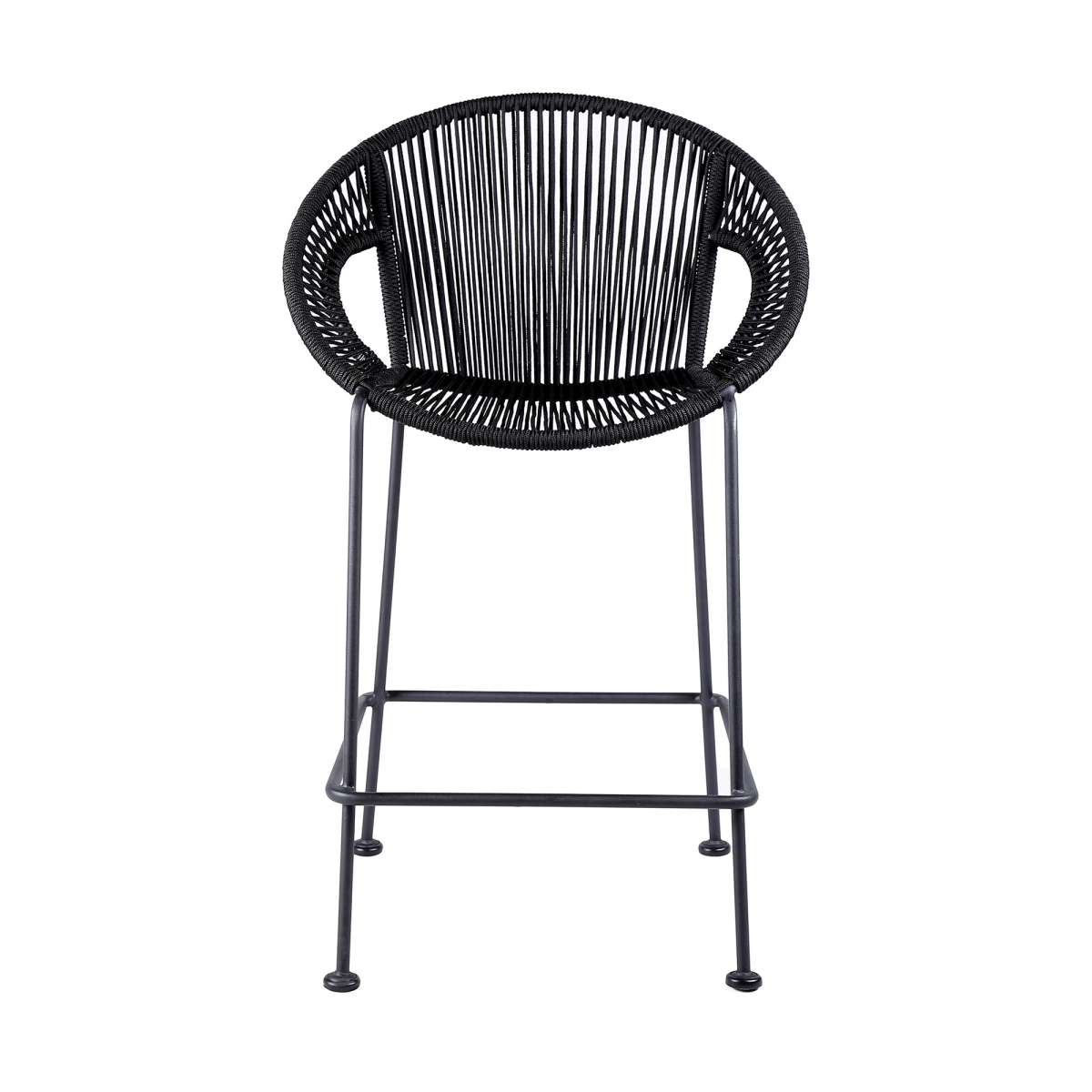 Acapulco 30" Indoor Outdoor Steel Bar Stool with Black Rope By Armen Living | Bar Stools |  Modishstore  - 3