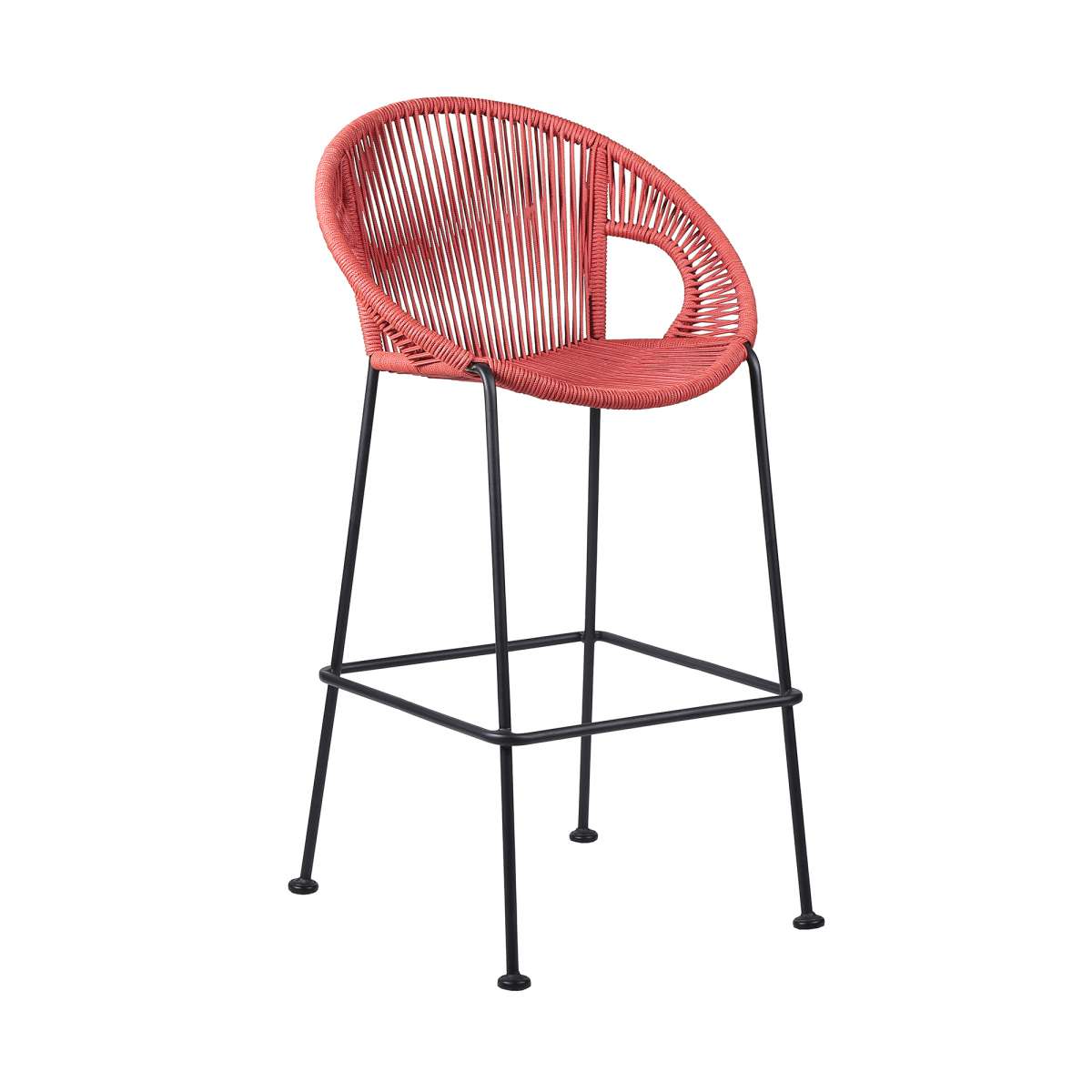 Acapulco 26" Indoor Outdoor Steel Bar Stool with Brick Red Rope By Armen Living | Counter Stools |  Modishstore  - 6