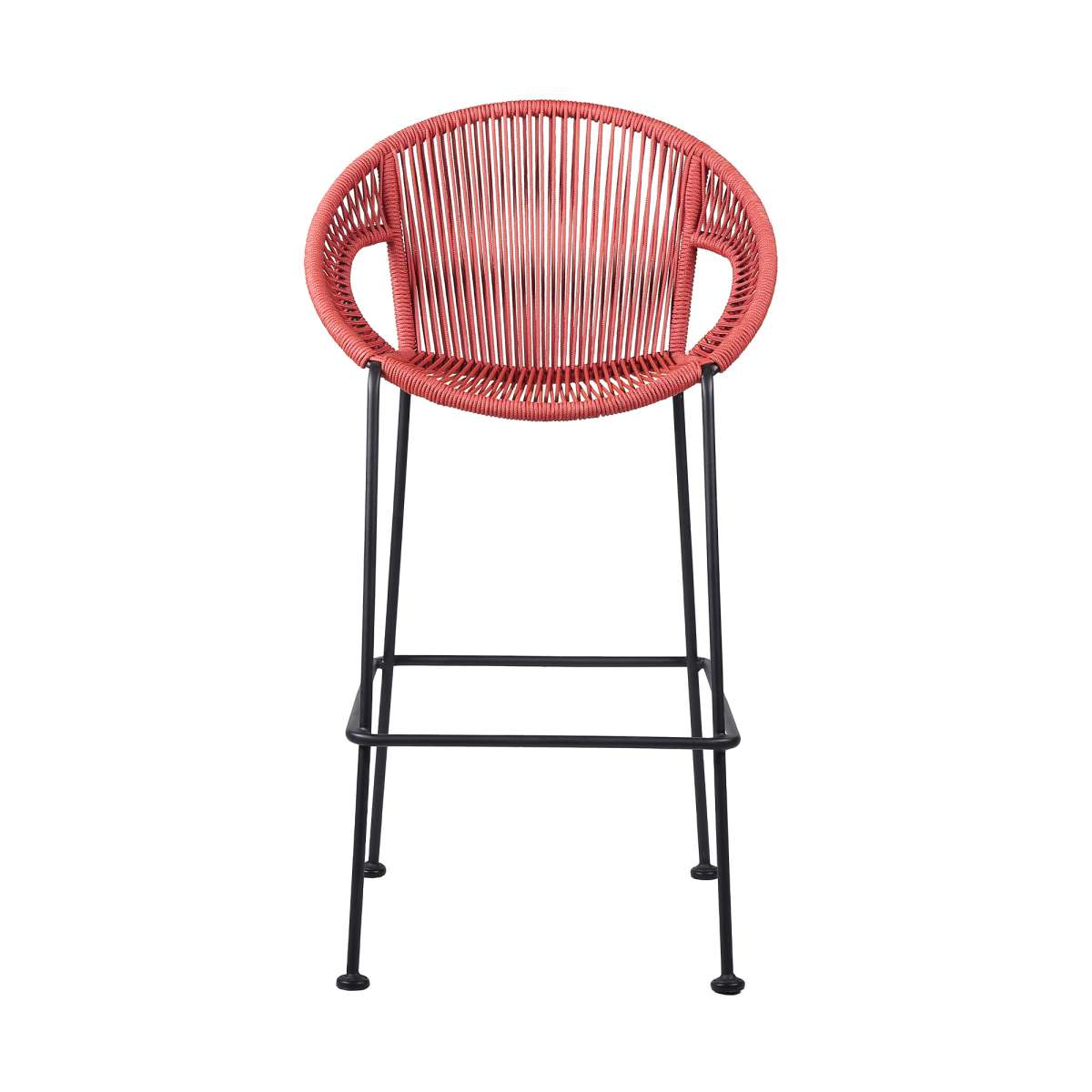 Acapulco 26" Indoor Outdoor Steel Bar Stool with Brick Red Rope By Armen Living | Counter Stools |  Modishstore  - 7
