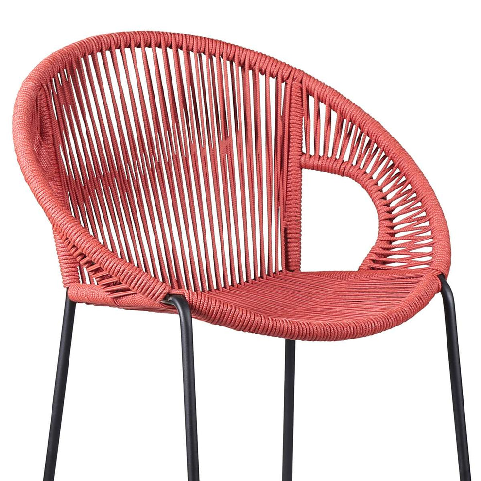 Acapulco 30" Indoor Outdoor Steel Bar Stool with Brick Red Rope By Armen Living | Bar Stools |  Modishstore  - 5