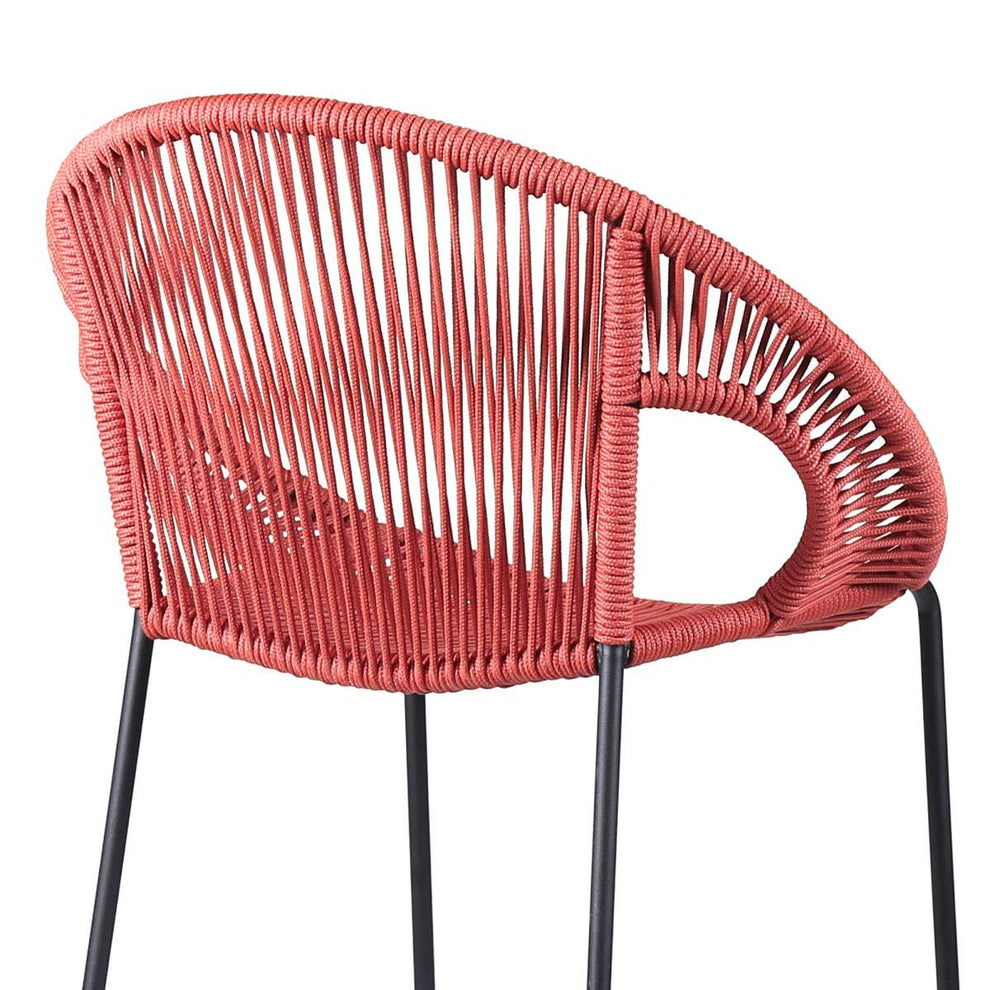Acapulco 30" Indoor Outdoor Steel Bar Stool with Brick Red Rope By Armen Living | Bar Stools |  Modishstore  - 6