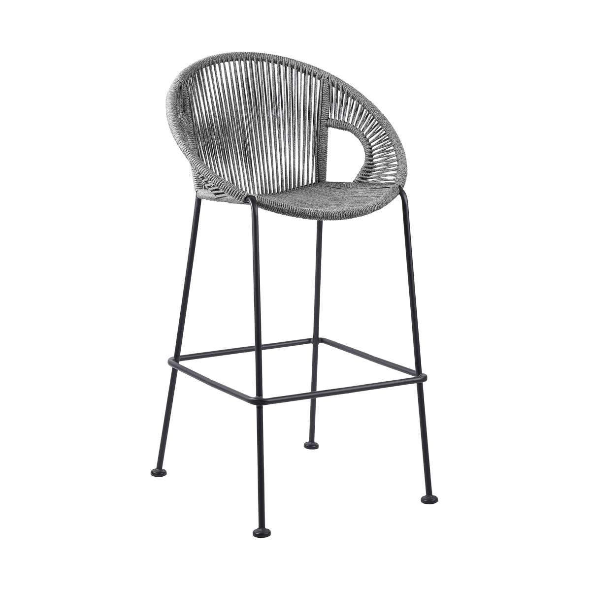 Acapulco 26" Indoor Outdoor Steel Bar Stool with Grey Rope By Armen Living | Counter Stools |  Modishstore  - 2