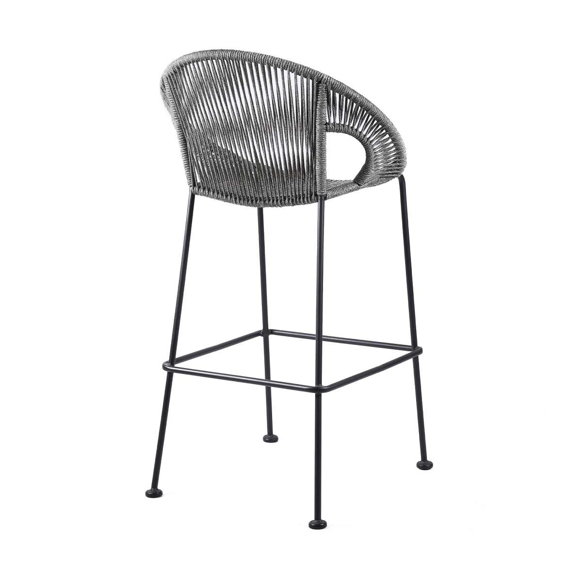 Acapulco 26" Indoor Outdoor Steel Bar Stool with Grey Rope By Armen Living | Counter Stools |  Modishstore  - 4