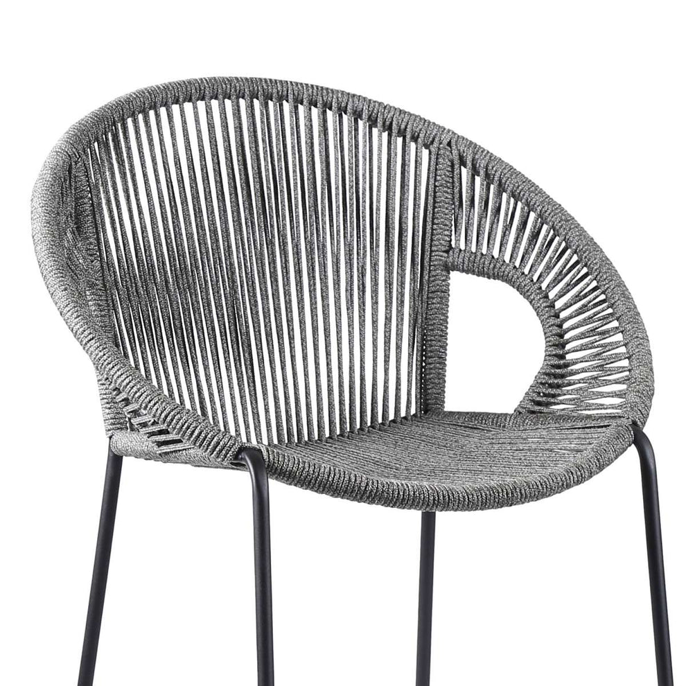 Acapulco 26" Indoor Outdoor Steel Bar Stool with Grey Rope By Armen Living | Counter Stools |  Modishstore  - 5