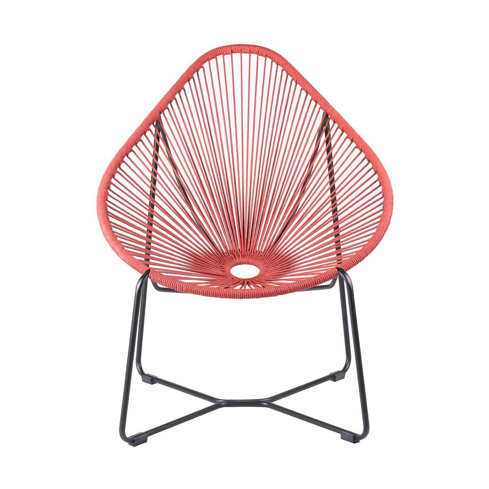 Acapulco Indoor Outdoor Steel Papasan Lounge Chair with Black Rope By Armen Living | Outdoor Chairs |  Modishstore  - 9
