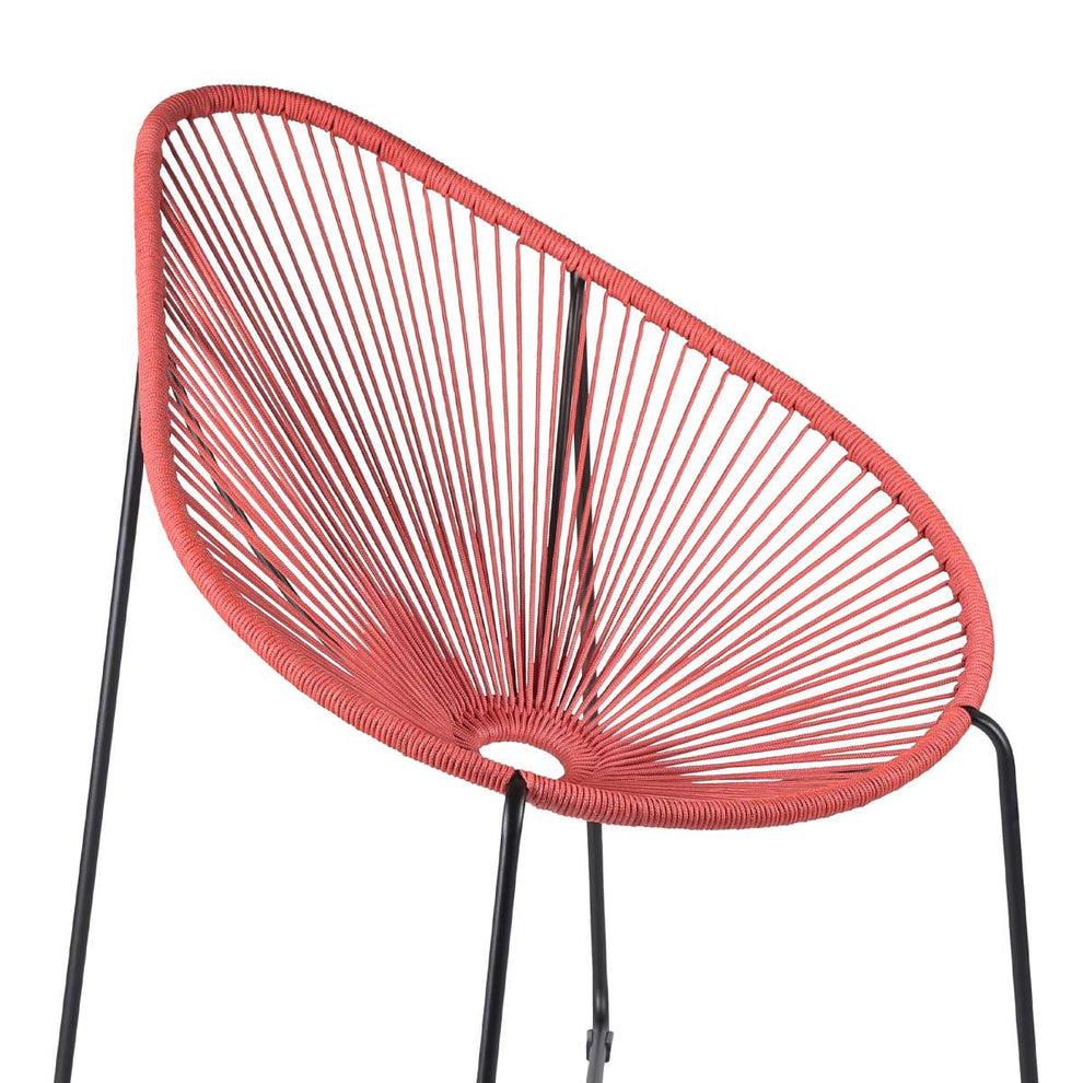 Acapulco Indoor Outdoor Steel Papasan Lounge Chair with Black Rope By Armen Living | Outdoor Chairs |  Modishstore  - 13