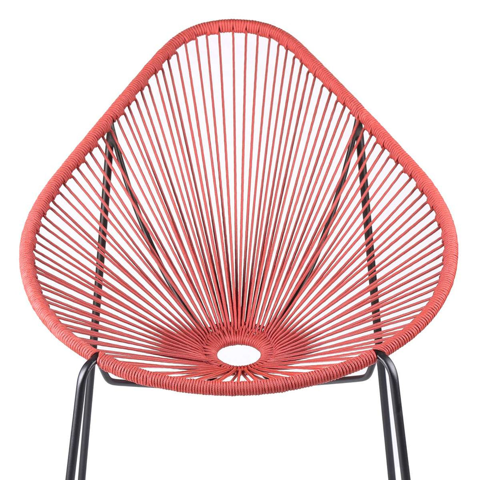 Acapulco Indoor Outdoor Steel Papasan Lounge Chair with Black Rope By Armen Living | Outdoor Chairs |  Modishstore  - 14