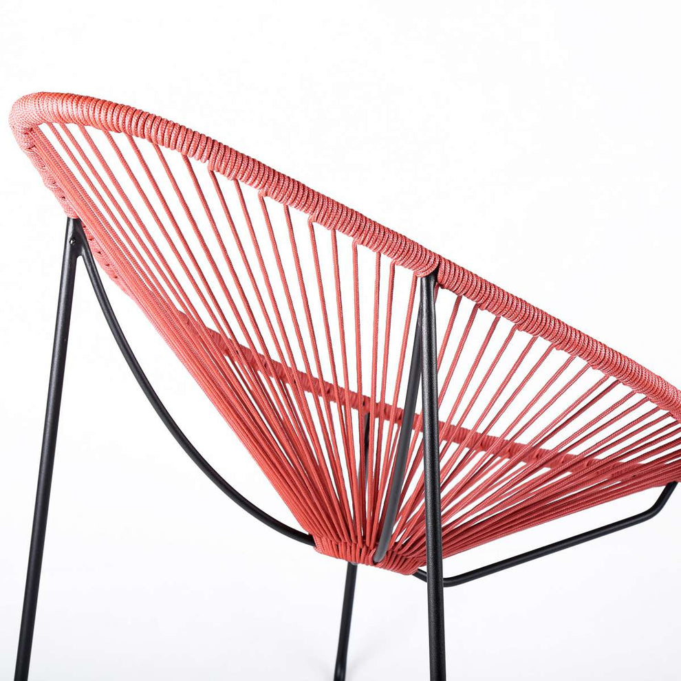 Acapulco Indoor Outdoor Steel Papasan Lounge Chair with Black Rope By Armen Living | Outdoor Chairs |  Modishstore  - 10