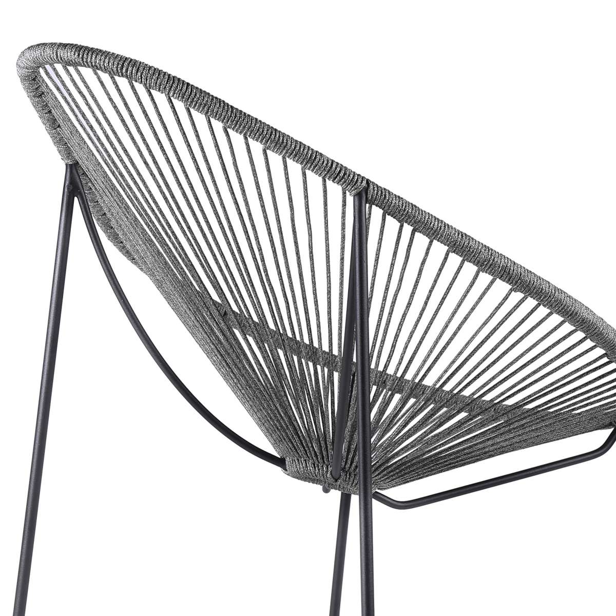 Acapulco Indoor Outdoor Steel Papasan Lounge Chair with Black Rope By Armen Living | Outdoor Chairs |  Modishstore  - 19