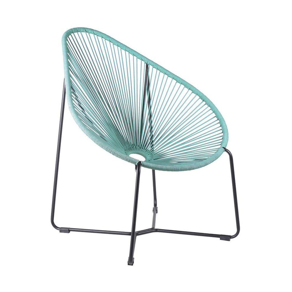 Acapulco Indoor Outdoor Steel Papasan Lounge Chair with Black Rope By Armen Living | Outdoor Chairs |  Modishstore  - 28