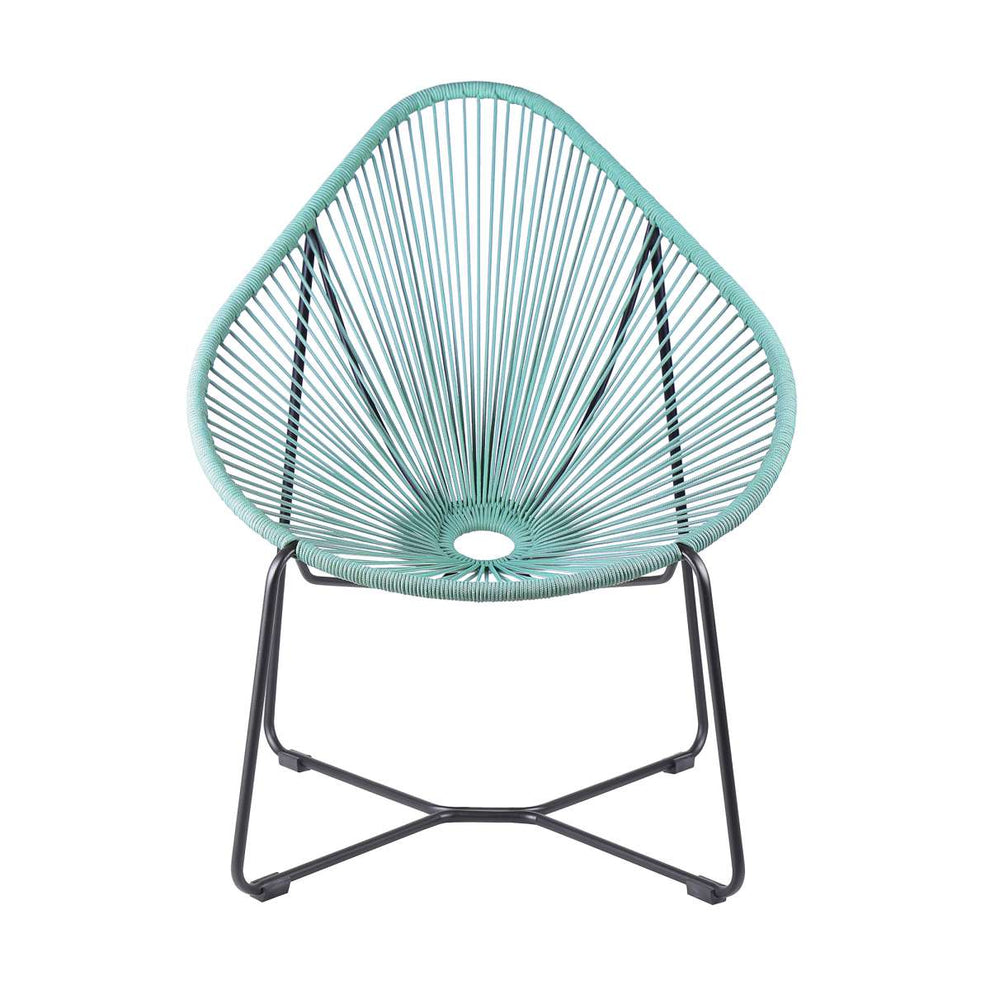 Acapulco Indoor Outdoor Steel Papasan Lounge Chair with Black Rope By Armen Living | Outdoor Chairs |  Modishstore  - 22