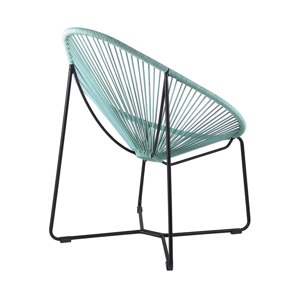 Acapulco Indoor Outdoor Steel Papasan Lounge Chair with Black Rope By Armen Living | Outdoor Chairs |  Modishstore  - 23