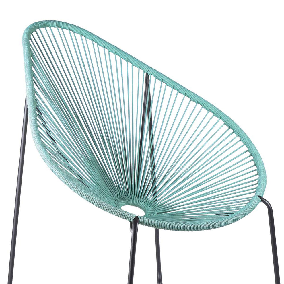 Acapulco Indoor Outdoor Steel Papasan Lounge Chair with Black Rope By Armen Living | Outdoor Chairs |  Modishstore  - 24