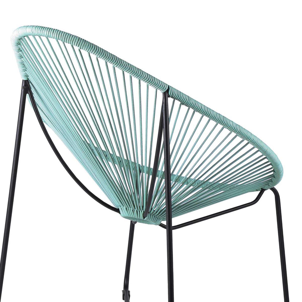 Acapulco Indoor Outdoor Steel Papasan Lounge Chair with Black Rope By Armen Living | Outdoor Chairs |  Modishstore  - 25