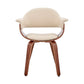 Adalyn Cream Faux Leather and Walnut Wood Dining Room Accent Chair By Armen Living | Dining Chairs | Modishstore - 2