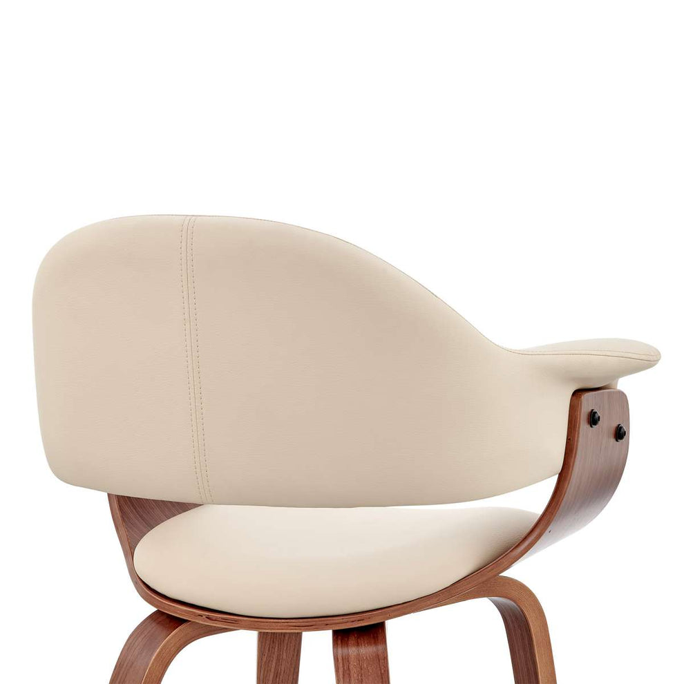 Adalyn Cream Faux Leather and Walnut Wood Dining Room Accent Chair By Armen Living | Dining Chairs | Modishstore - 6