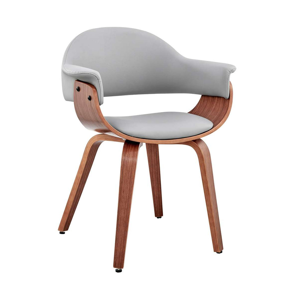 Adalyn Cream Faux Leather and Walnut Wood Dining Room Accent Chair By Armen Living | Dining Chairs | Modishstore - 8