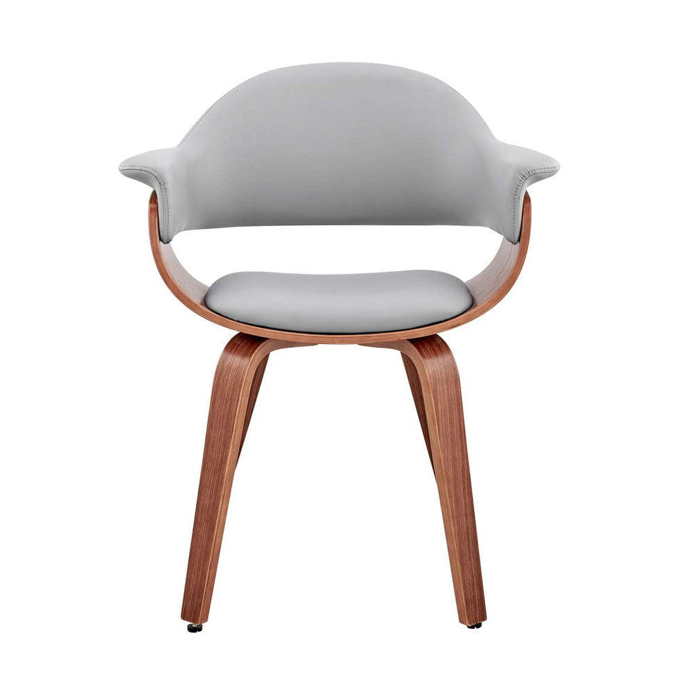 Adalyn Cream Faux Leather and Walnut Wood Dining Room Accent Chair By Armen Living | Dining Chairs | Modishstore - 9