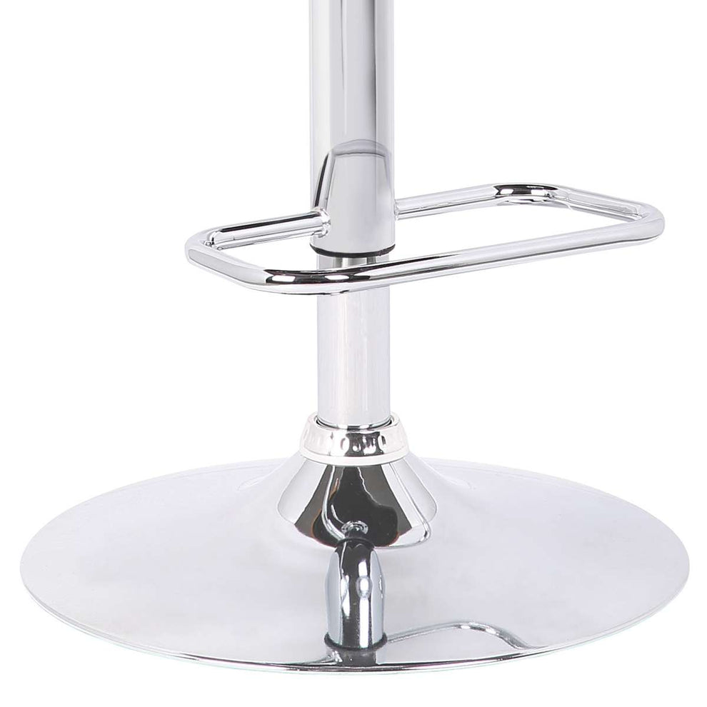 Adele Adjustable Height Swivel Black Faux Leather and Walnut Wood Bar Stool with Chrome Base By Armen Living | Bar Stools | Modishstore - 9