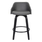 Alec 26" Counter Height Swivel Grey Faux Leather and Black Wood Bar Stool By Armen Living | Bar Stools | Modishstore - 2
