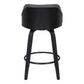 Alec 26" Counter Height Swivel Grey Faux Leather and Black Wood Bar Stool By Armen Living | Bar Stools | Modishstore - 3