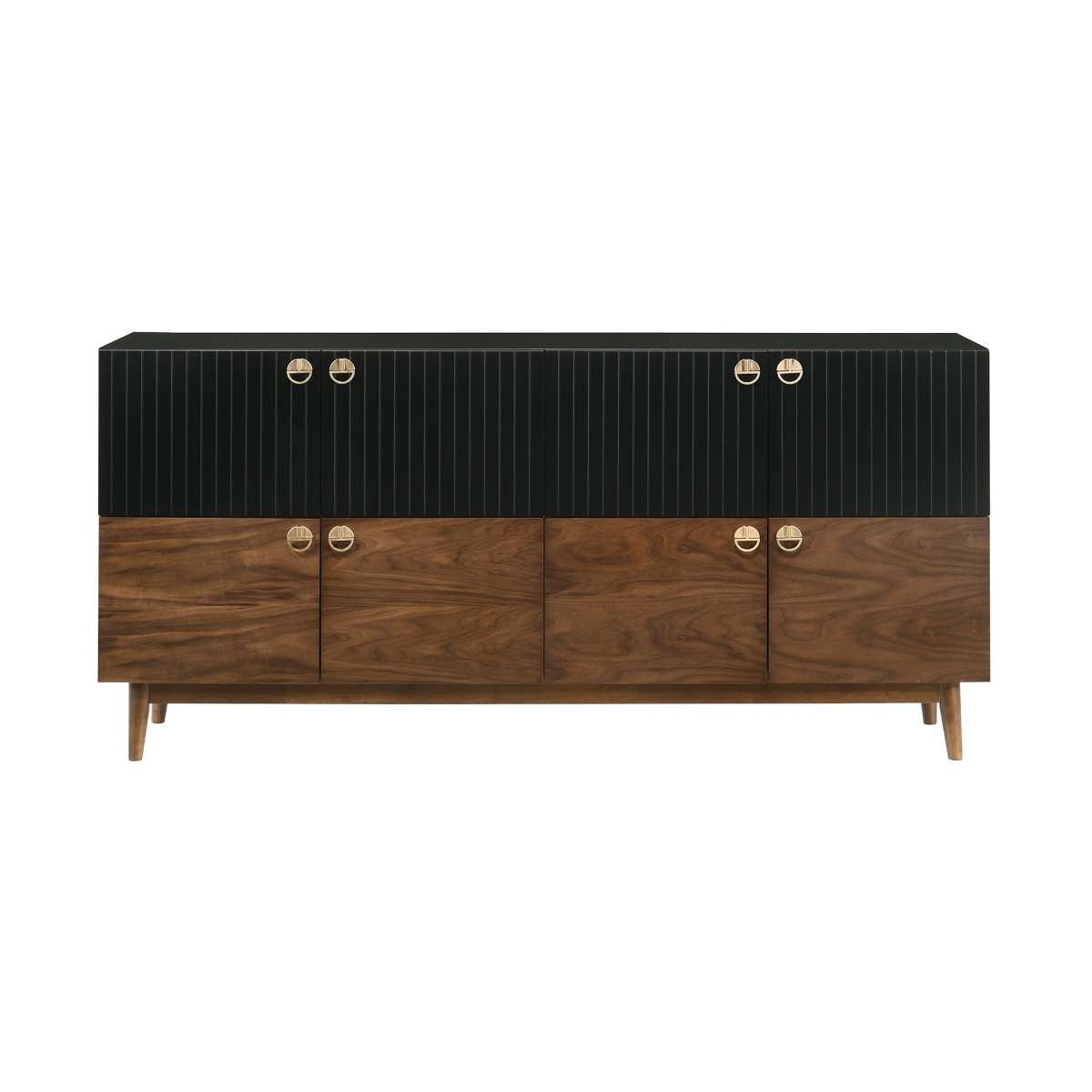 Amigo Black Veneer and Walnut Wood Buffet By Armen Living | Sideboards | Modishstore - 2
