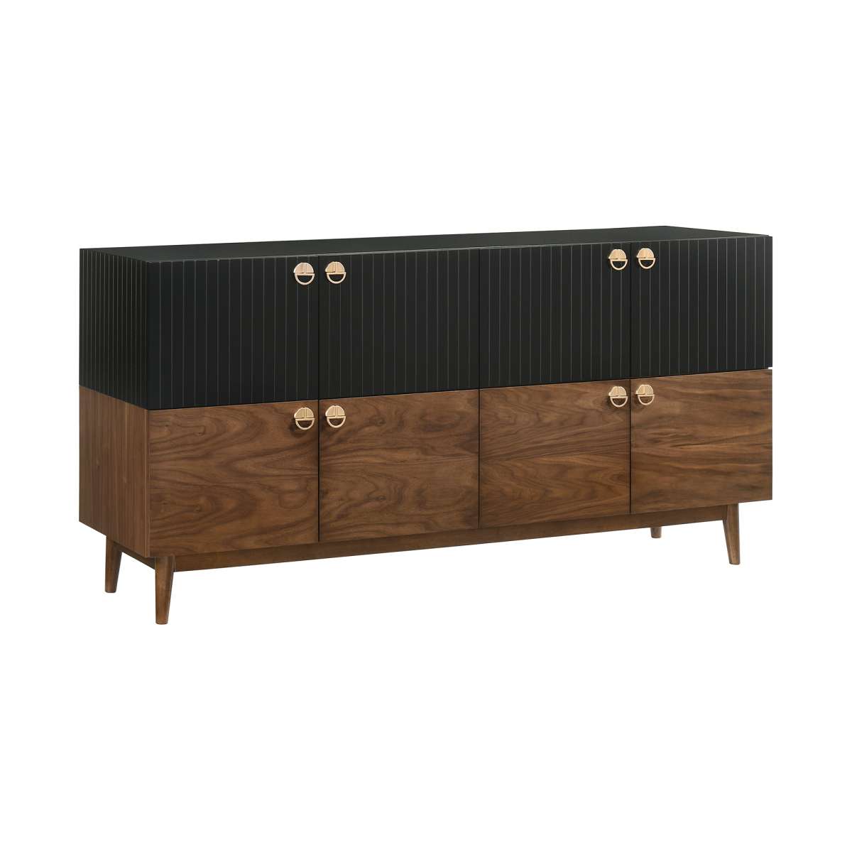 Amigo Black Veneer and Walnut Wood Buffet By Armen Living | Sideboards | Modishstore - 3