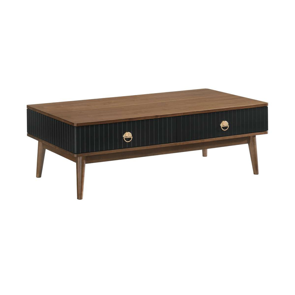 Amigo Black Veneer and Walnut Wood Coffee Table By Armen Living | Coffee Tables |  Modishstore  - 6