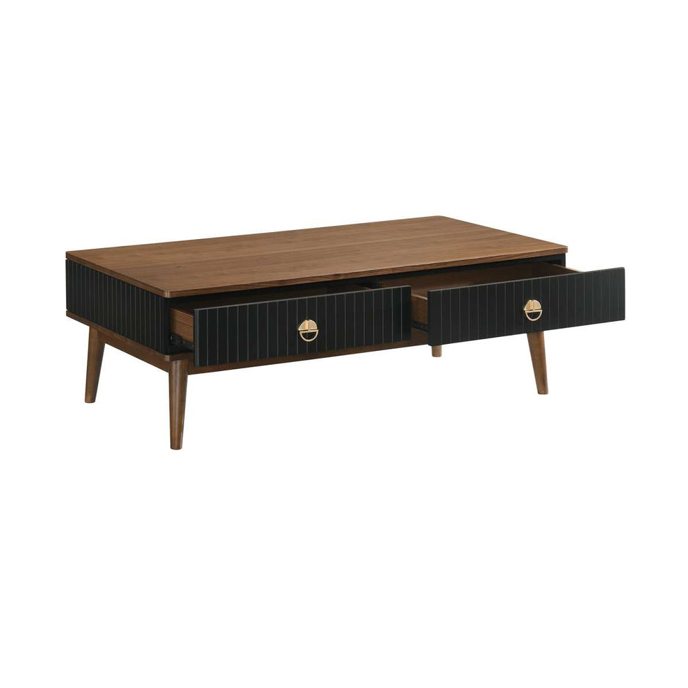 Amigo Black Veneer and Walnut Wood Coffee Table By Armen Living | Coffee Tables |  Modishstore  - 2