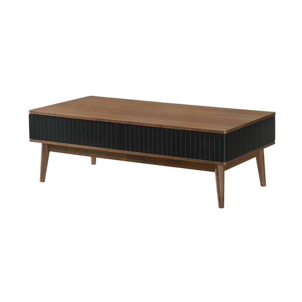 Amigo Black Veneer and Walnut Wood Coffee Table By Armen Living | Coffee Tables |  Modishstore  - 7