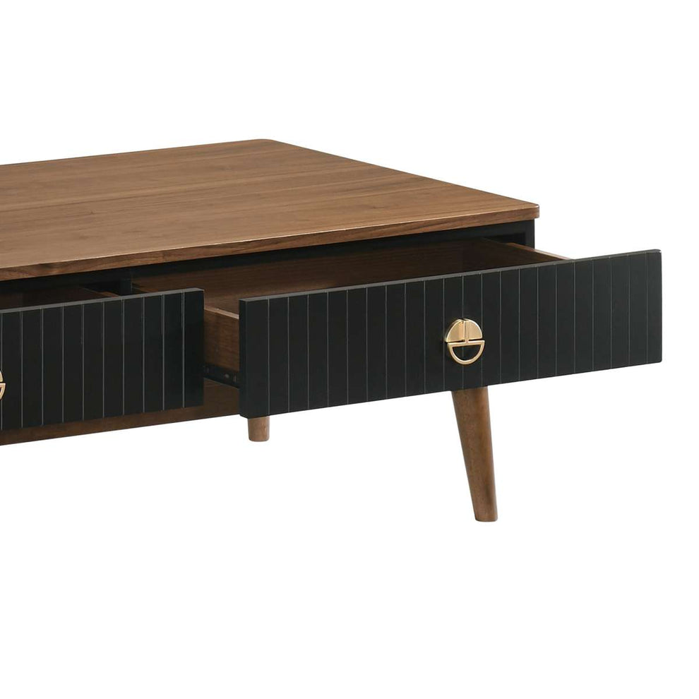Amigo Black Veneer and Walnut Wood Coffee Table By Armen Living | Coffee Tables |  Modishstore  - 4