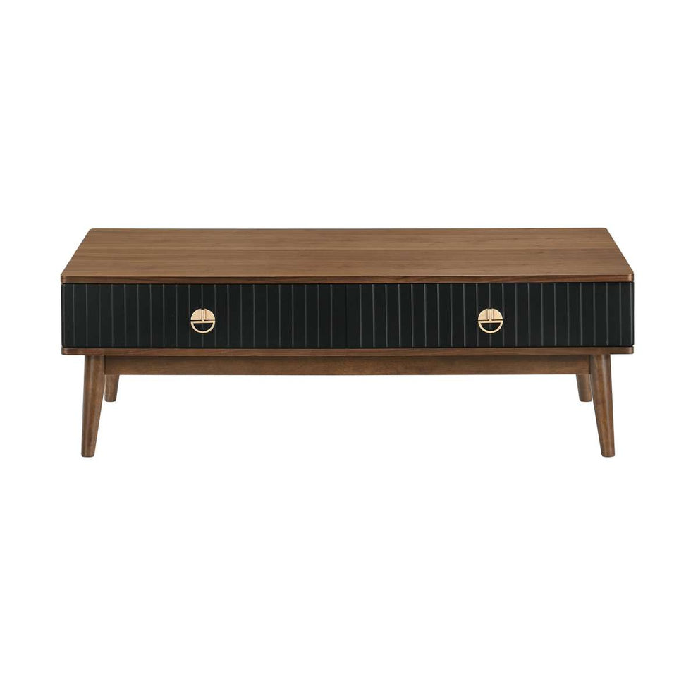 Amigo Black Veneer and Walnut Wood Coffee Table By Armen Living | Coffee Tables |  Modishstore  - 3