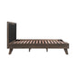 Astoria King Platform Bed Frame in Oak with Black Faux Leather  By Armen Living | Beds | Modishstore - 4