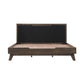 Astoria King Platform Bed Frame in Oak with Black Faux Leather  By Armen Living | Beds | Modishstore