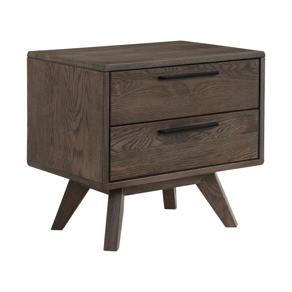 Astoria Oak 2 Drawer Nightstand By Armen Living | Nightstands | Modishstore - 4