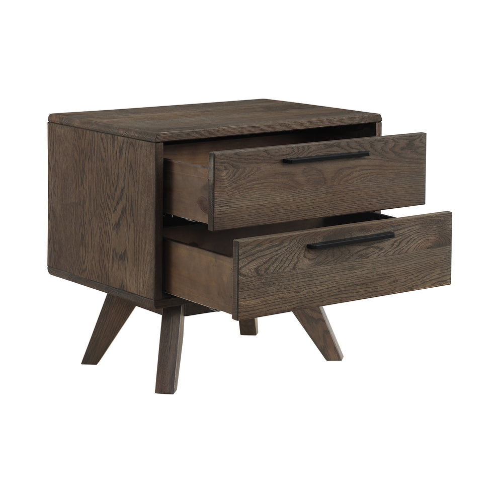 Astoria Oak 2 Drawer Nightstand By Armen Living | Nightstands | Modishstore - 5