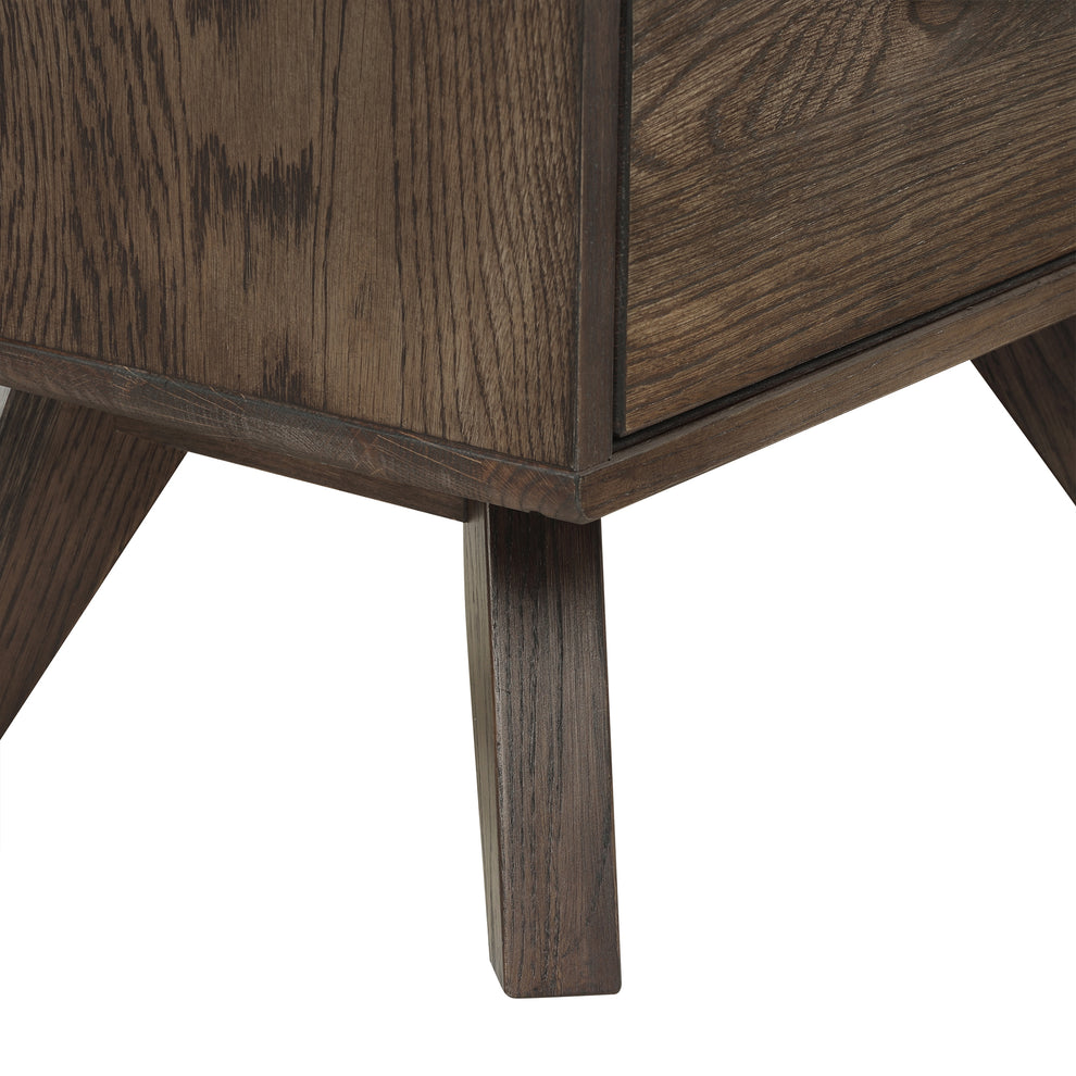 Astoria Oak 2 Drawer Nightstand By Armen Living | Nightstands | Modishstore - 9