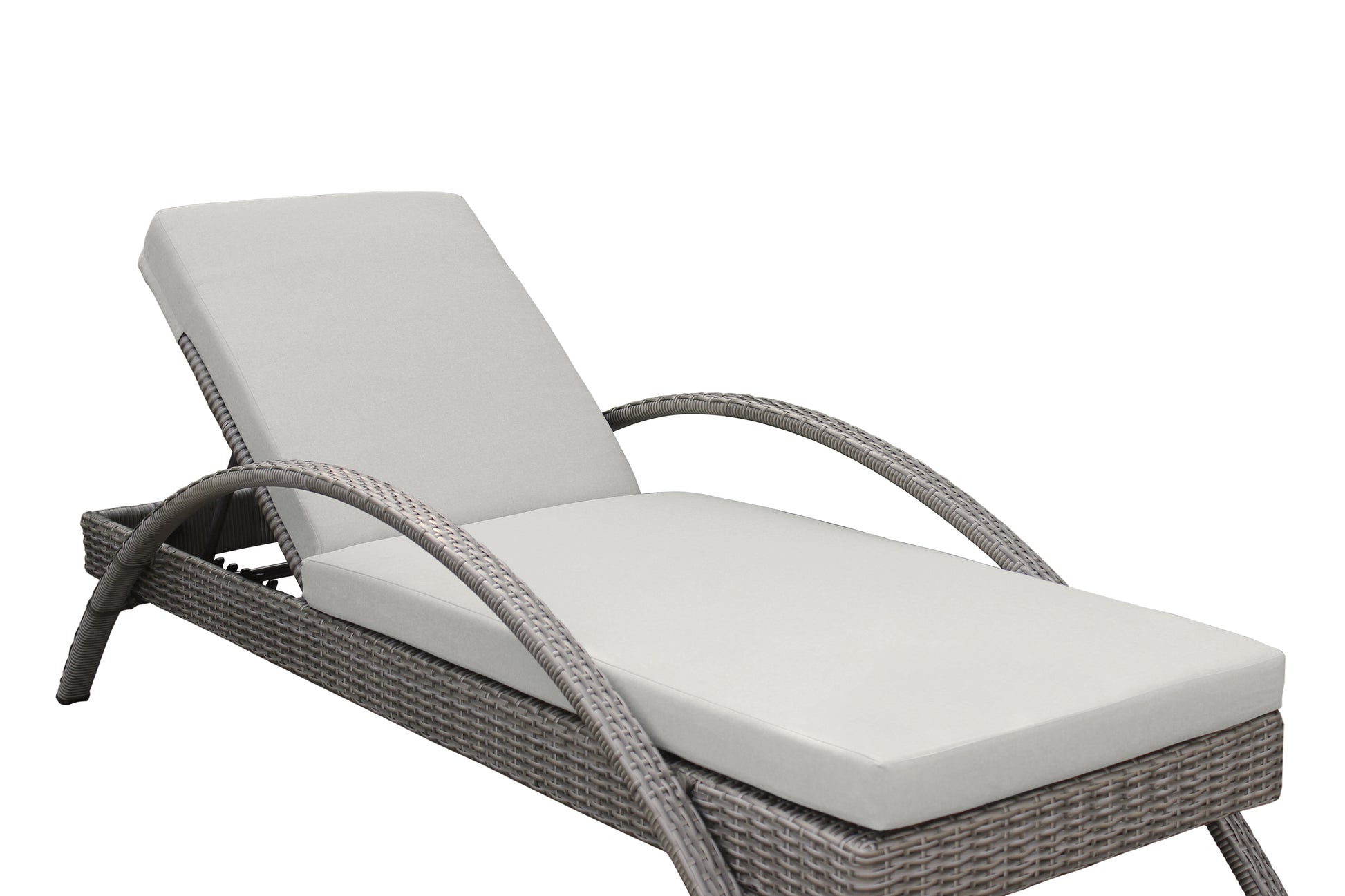 Aloha Adjustable Patio Outdoor Chaise Lounge Chair in Grey Wicker and Cushions By Armen Living | Outdoor Chaise Lounges | Modishstore - 7